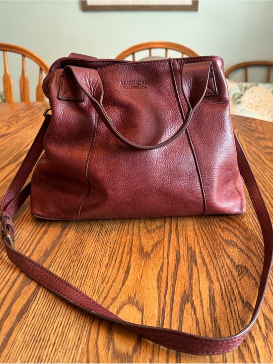 American Leather Co. Handbags - American Leather Co Ada Triple Entry Satchel Mahogany Brown Crossbody Bag